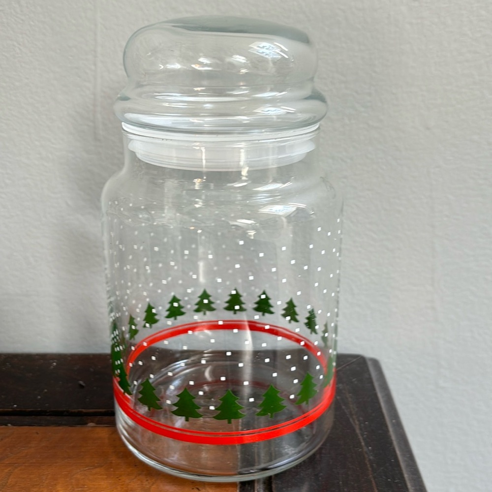 Vintage Libby Christmas lidded jar